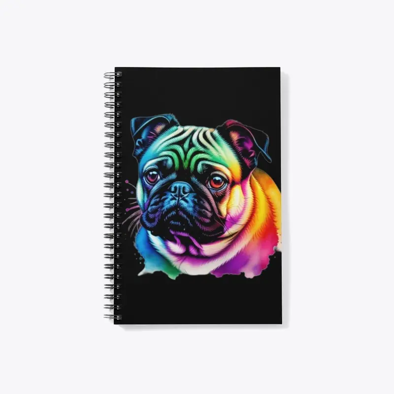 Water color Pug notebook