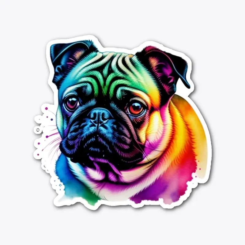 Water color pug